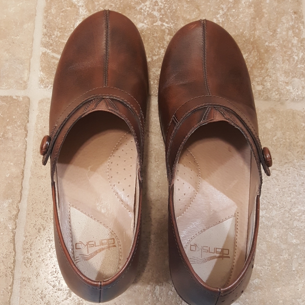 Brown Dansko slip-on clogs